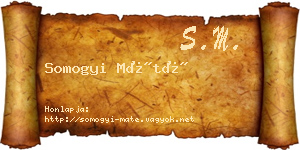 Somogyi Máté névjegykártya